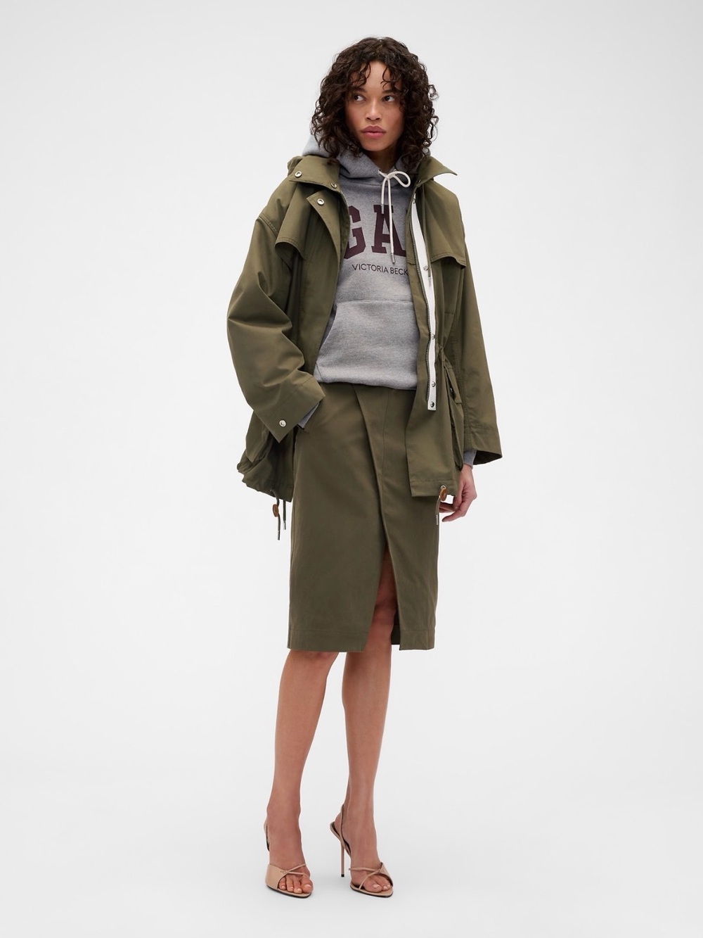 NWT Gap x Victoria Beckham Olive Green Women's Cargo Skirt